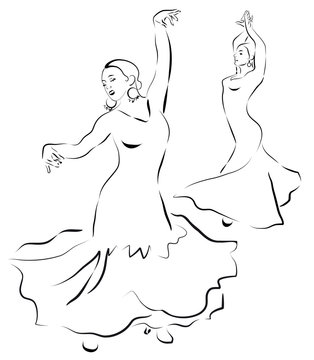 Flamenco dancers. sketch
