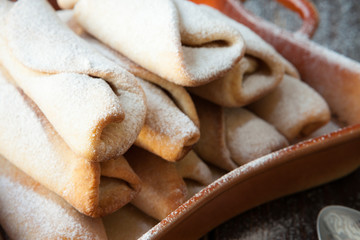 Heap of fresh vanilla buns