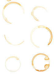Coffee stains isolated on white