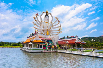 Statue of eighteen arms Buddha Cundi Bodhisattva. Thailand