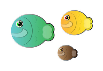 Vector abstract fishes