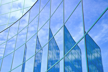 Fototapeta na wymiar five reflections of facade