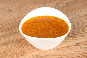 bowl of hot tomato soup