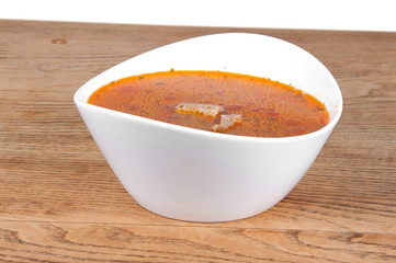 bowl of hot tomato soup