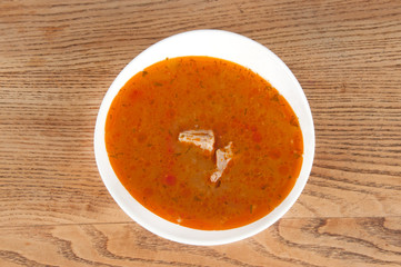 bowl of hot tomato soup