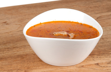 bowl of hot tomato soup