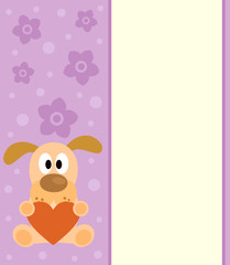 Background with funny cartoon dog
