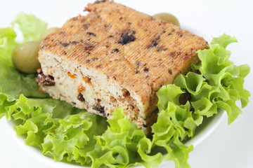 Tofu cheese with olives