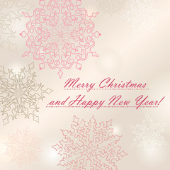Snowflakes frame. Christmas greeting card. Vector.