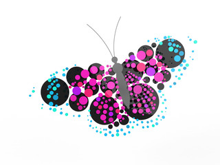 Beautiful butterfly in rendered vector look