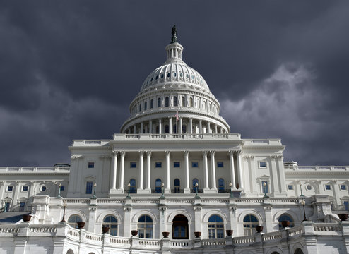 Capitol Dome with Dark Storm Sky