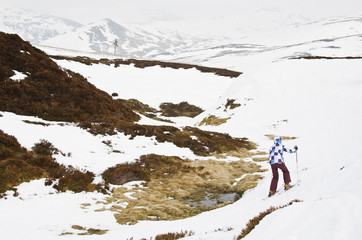 Skiing in the Glenshee ski area, Scotland