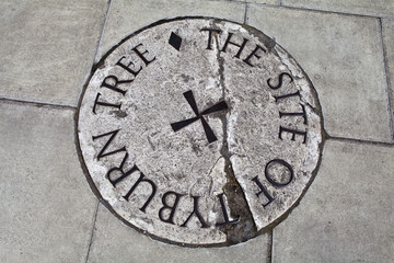 Tyburn Tree (Gallows) Plaque in London