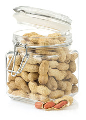 nuts peanuts on white background