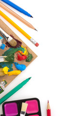 brush and paint  isolated on white