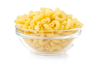 pasta in bowl on white