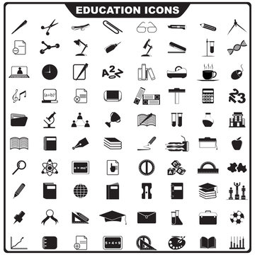 vector illustration of complete set of education icon