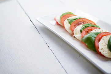 Classic caprese with mozzarella