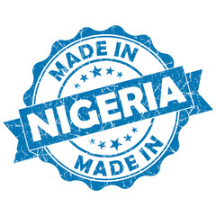 Fototapeta premium made in nigeria blue stamp
