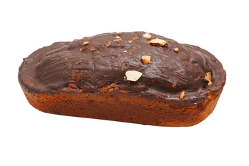dessert cake chocolate nuts isolated clipping path