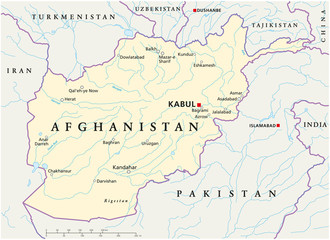 Afghanistan map (Afghanistan Landkarte) - obrazy, fototapety, plakaty