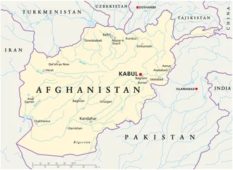 Behangcirkel Afghanistan kaart (Afghanistan kaart) © Peter Hermes Furian
