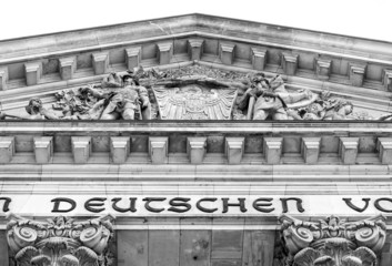 Close up on the facade of The Reichstag in Berlin