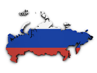 Russia Flag Map Shape