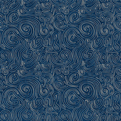 Retro seamless pattern with swirls design