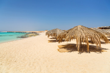 Idyllic beach of Mahmya island with turquoise water, Egypt