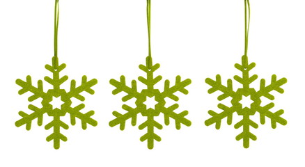 Green Snowflakes for Christmas Tree