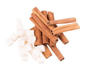 cubes of sugar and cinnamon