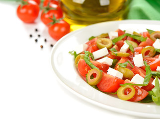 Fresh salad on white background