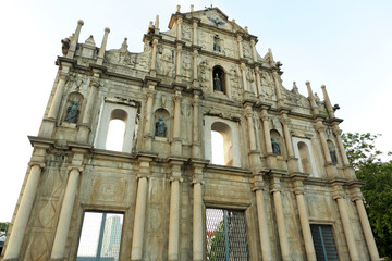 Fototapeta na wymiar Ruiny z Świętego Pawła w Makao