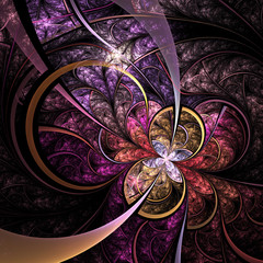 Colorful fractal flower or butterfly, digital artwork