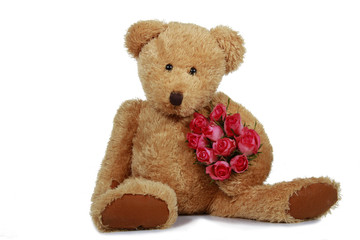 Teddybär mit Rosen - teddybear with roses