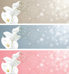 Wedding banners with calla lilies.