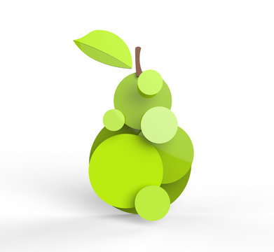 Rendered pear in vector-look