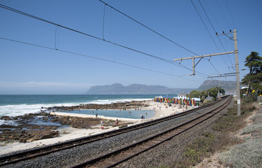 Coastal railway track at St James S Africa