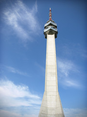 Obraz premium Famous Avala TV Tower near Belgrade in Serbia