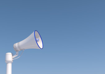 3d render of a loudspeaker in a pole.