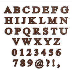 3d chocolate letter alphabet.