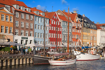 Copenhagen (Nyhavn district) in a sunny summer day