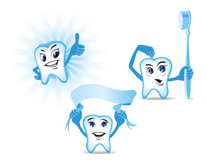Funny blue Human Teeth
