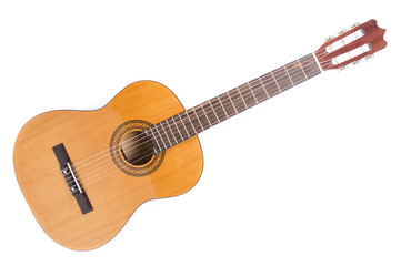 Plakat Acoustic guitar on white background