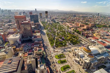 Papier Peint photo Mexique Vue aérienne de la ville de Mexico