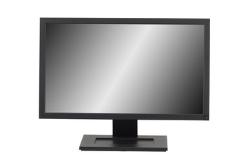 Black LCD monitor isolated