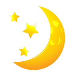 Vector moon whit stars