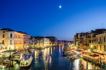 Fototapeta na wymiar VENICE, ITALY - JUNE 30: View from Rialto bridge on June 30, 201