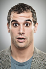 Obraz premium Caucasian Man Worried Expression Portrtait